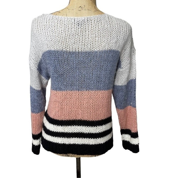 LUCKY Brand Bold Stripe Sweater Loose Knit Wool Blend - Picture 10 of 14